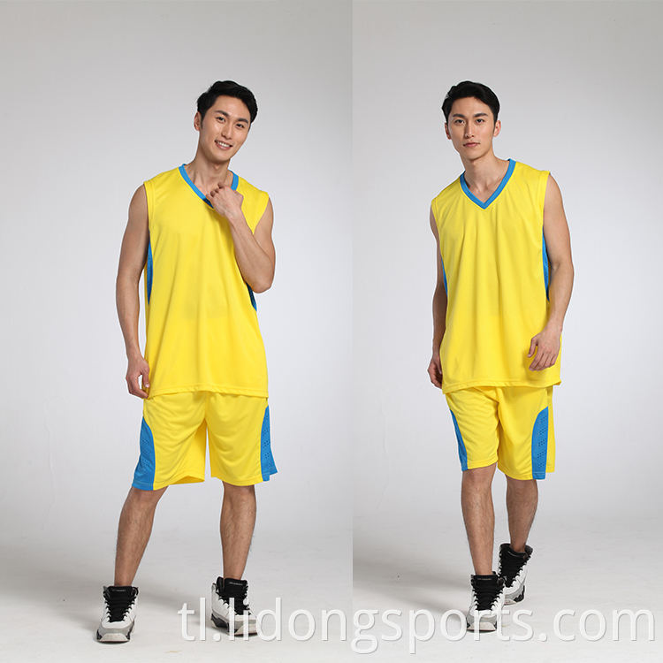 Mga Uniporme ng Basketball Sublimation Reversible Jersey Disenyo Kulay Blue Basketball Jersey